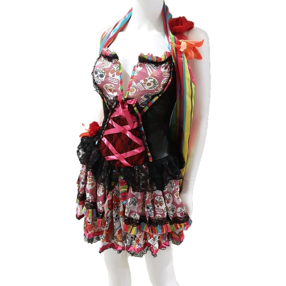 Party King Costume Sexy Day Of The Dead Dia De Los Muertos Halloween Size M 8-12